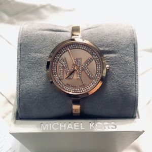 Michael Kors Blakley Pave Bangle Rose Gold Watch